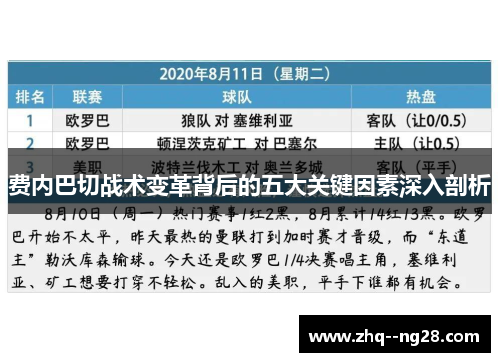 费内巴切战术变革背后的五大关键因素深入剖析